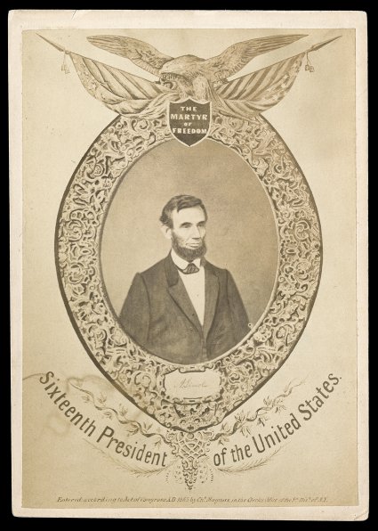 Lincoln engravings and sepia prints, small group of six items, four are handsome engravings by the Bureau of Engraving and Printing (three of Lincoln - one is a duplicate, one of
the Lincoln Memorial), plus a large sepia tone print of Lincoln pub