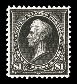 276, $1.00 Black, Ty. I, intensely rich color and impression on pristine paper, quite well centered, o.g., barest trace of a hinge mark, very fine and exceedingly choice 2000
PF certificate.