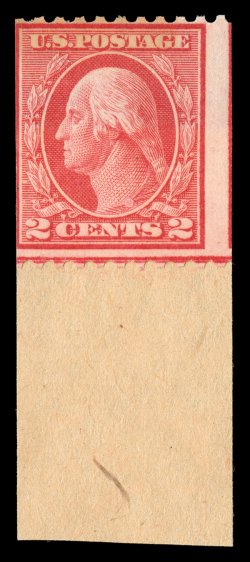 449, 2c Red rotary coil, Ty. I, perf. 10 horiz., joint line leader single, bright color, o.g., n.h., except where leader is attached to stamp at bottom, fine the first example
of a 449 leader we have offered 2003 PF certificate cataloged