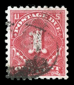 J59, 1c Rose, far better centering within much larger margins than normally encountered on this notoriously difficult postage due, lovely color that is uncommonly deep and
rich, extremely fine overall a terribly elusive stamp to find in this im