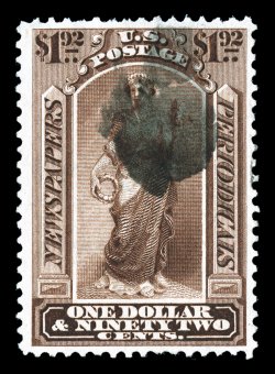 PR24, $1.92 Dark brown, another scarce used example with a handstamp cancellation, intense color and impression, well centered, very fine 1995 PF certificate.