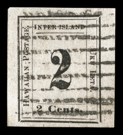 16, 2c Black on grayish, Plate 3-E, Type III (position 1), marvelous used single, with four extraordinarily large margins, strong impression, black grid cancel, extremely fine
and choice 1996 PF certificate.