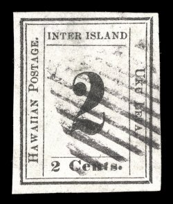 20, 2c Black, Plate 5-C, Type V (position 5), four large even margins, crisp impression on fresh paper, light square grid cancel, tiny tear in the top margin, otherwise
extremely fine 2006 PF certificate.