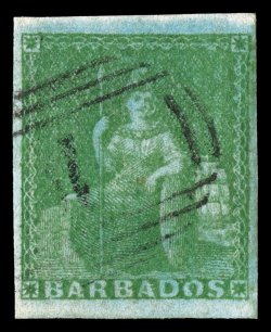 1a, 1852 (12p) Yellow green, full to mostly large margins all around, lovely rich color and a fine impression, lightly cancelled, very fine 1994 Brandon certificate (S.G. 1
£700).