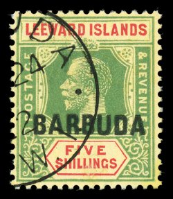 1-11, 1922 12p to 5- King George V cplt., 2- and 3- are tied to piece by full c.d.s. postmarks, bright fresh colors, neat cancels, 1- (catalogs $12.00) with minor crease,
otherwise a very fine and elusive set (S.G. 1-11 £350).