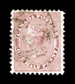 11, 1858 12p Rose, a remarkable example in a condition that is almost never encountered, being extraordinarily well centered within incredibly wide margins which is most
uncharacteristic of this normally tightly-space stamp, rich color and a cr