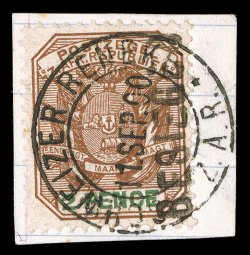 234, 1900 2p Brown and green, with BESIEGED overprint, tied to piece by bold complete strike of double ring c.d.s. dated 11 Sep 1900, lovely rich colors, very fine (S.G. 3
£325).