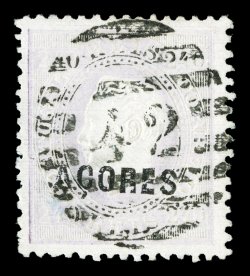 30, 1871 240r Violet, perf. 12 12, on ribbed paper, well centered, usual pastel color, eight barred 42 cancel of Angra, very fine 2003 I.S.P.P. certificate.