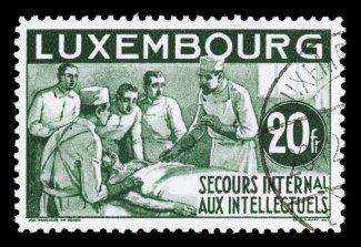 B65A-Q, 1935 5c-20Fr Intellectuals cplt., fresh used set, each with neat portion of a c.d.s. cancel, very fine 10Fr and 20Fr each accompanied by a 1987 PF certificate (Michel
266-80 Ç2,200).