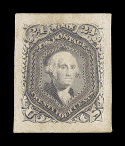 78P2a, 24c Lilac, Panama-Pacific small die proof, large even margins, two minor thins, very fine appearance, an extremely rare proof as only three to five of any value are
known 1986 PF certificate.