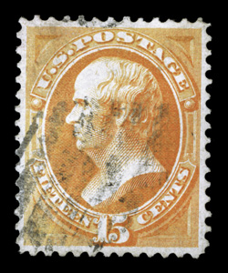 141, 15c Orange with H grill, used, exceptionally well centered and margined, bright fresh color, easily discernable H grill shows in the black grid cancel, extremely fine and
attractive 1959 and 2003 PF certificates ex-Engel.