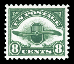 C4, 8c Dark green, beautifully centered within large balanced margins, sumptuously rich color and a highly detailed impression, unblemished o.g., never hinged, an extremely
fine gem 2009 PSE certificate (Superb 98 SMQ $455.00).