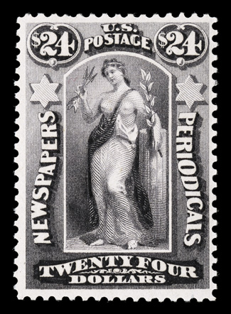 PR76 var., $24.00 Dark gray violet special printing, privately perforated, o.g., never hinged, very fine 1985 PF certificate.