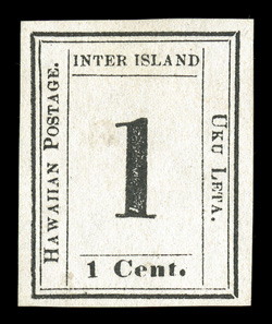 19, 1c Black, Plate 6-A, Type V, Position 5, fresh unused single, with a strong impression on immaculate white paper, four large margins, extremely fine signed
Miro.