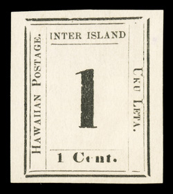 23, 1c Black on laid paper, Plate 8-A, Type III, Position 4, unused, very large and well balanced margins, bright and fresh, extremely fine signed H. Bloch.
