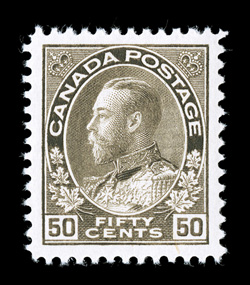 120, 1925 50c Black brown, dry printing, an exquisite mint example, perfectly centered within lavishly large margins, marvelously fresh color on bright white paper, unblemished
o.g., n.h., extremely fine gem (Unitrade C$360.00).