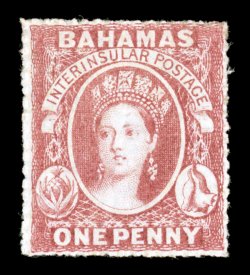 S.G. 4, 1861 1p Lake, rough perf. 14 to 16, bright color, full original gum, fine 2006 Brandon certificate (Scott 2 $925.00).