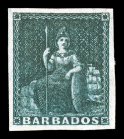S.G. 4a, 1852 (2p) Greyish slate, four large balanced margins, lovely rich color and a well incised impression, full o.g., minor h.r., extremely fine and choice 1998 BPA
certificate (Scott 3a $275.00).