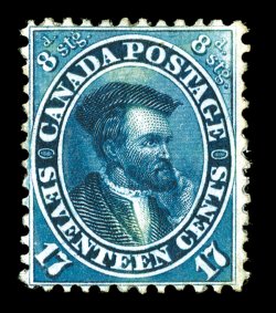 S.G. 42, 1859 17½c Deep blue, perforated 12, deep intense color and a crisp impression, nicely centered, part o.g., very fine (Scott 19 $1,100.00).