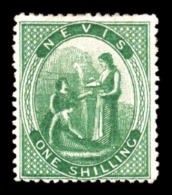 S.G. 14, 1876 1- Yellow green, rich color and a crisp impression, nearly full original gum, fresh and fine signed H. Bloch (Scott 11 $950.00).