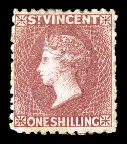 S.G. 21, 1875 1- Claret, perforated 11 to 12 12, unused, attractive color, fine ex-Messenger, Jaffe (Scott 18 $725.00).