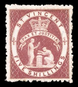 S.G. 32, 1880 5- Rose red, unused, with small part o.g., excellent rich color and a crisp impression, very fine ex-Gilbert (Scott 29 $1,275.00).