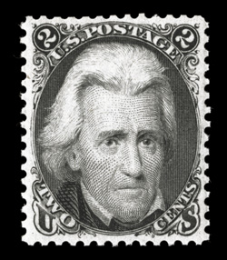 73, 2c Black, exceedingly well centered, beautiful fresh color on immaculate white paper, full o.g., very lightly hinged, extremely fine 2006 PF certificate.