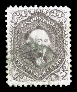 78, 24c Lilac, uncommonly well centered and margined, warm rich color, light cancel, extremely fine 2001 PF certificate.