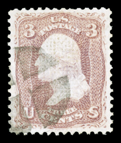 83, 3c Rose, C grill, a fabulous used single that places it among the very finest Three Cent C Grills in existence, as in possesses outstanding physical attributes that are
most uncharacteristic, including being incredibly well centered