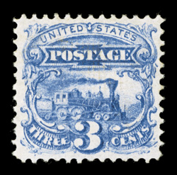 114 var., 3c Deep ultramarine, gorgeous rich color in this lovely and distinctive shade, highly detailed impression on bright white paper, unusually well centered, o.g.,
lightly hinged, extremely fine 2006 PF certificate.