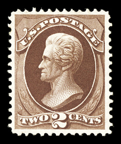 135, 2c Red brown with grill, well centered within large margins, strong rich color, o.g., lightly hinged, choice very fine 2006 PF certificate.