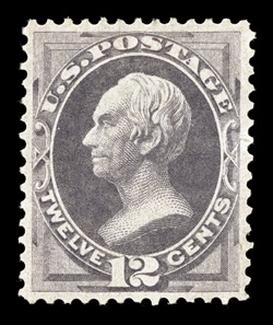 151, 12c Dull violet, uncharacteristically well centered, attractive rich color, full o.g., extremely fine overall a most desirable example of this scarce mint Bank Note 2000
and 2005 PF certificates.