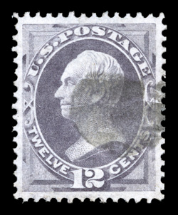 151, 12c Dull violet, used, excellent centering within large margins, warm rich color, fairly light cork cancel, extremely fine 1997 PF certificate.