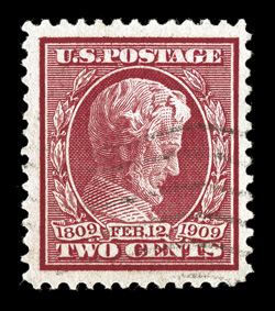 369, 2c Lincoln on bluish paper, used, nicely centered within large margins, fresh color, light wavy line cancel, choice very fine 1998 PSE certificate.