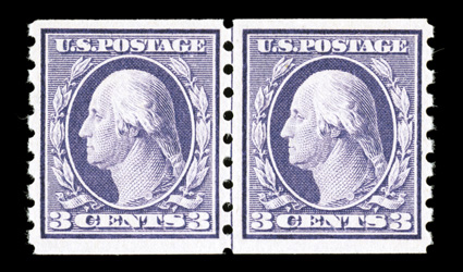 394, 3c Deep violet coil, perf. 8½ vert., guide line pair, nicely centered, bright and fresh, o.g., n.h., very fine 2006 PF certificate.
