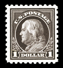 478, $1.00 Violet black, nicely centered within large margins, strong rich color, o.g., lightly hinged, very fine 2007 PF certificate.