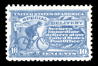 E10, 10c Pale ultramarine, uncharacteristically well centered within large margins, bright powder blue color, flawless o.g., n.h., extremely fine an especially challenging
stamp to find in premium never hinged quality 1983 PF certificate for