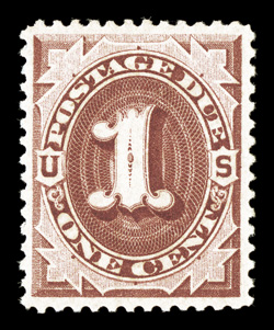J15, 1c Red brown, pristine mint single, with rich luxuriant color and a crisp detailed impression, wonderfully well centered and margined, immaculate o.g., n.h., extremely
fine 2004 PF certificate.