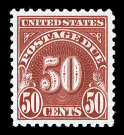 J76, 50c Carmine, unusually well centered and margined, strong color, o.g., n.h., extremely fine 1998 PF certificate.