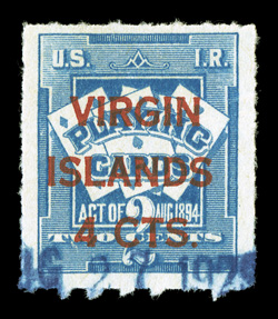 RFV1-3, 2c on 2c and 4c on (8c) Playing Cards surcharges, cplt., usual small faults, fine appearance and scarce.