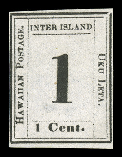 15, 1c Black on grayish, Plate 4-B, Type III, Position 3, unused, ample margins to close but clear at left, thinned spot, fine appearance.