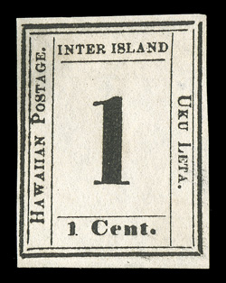 19, 1c Black, Plate 6-A, Type III, Position 3, unused, four ample to large margins, intense color on fresh white paper, tiny thin spot, very fine appearance 2009 PF
certificate.