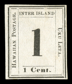 23, 1c Black on laid paper, Plate 3-A, Type IV, Position 3, unused, ample to large margins all around, rich color on fresh paper, very fine 2003 PSE
certificate.