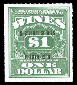 RE31-32, 80c and $1.00 Green, rectified spirits, without gum as issued, both with excellent centering, extremely fine.