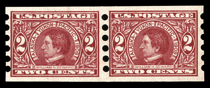 368, 371, 373, 1909 Commemoratives imperforate, Mailometer Ty. I perforations, 3mm spacing, pairs, each remarkably well centered, o.g., h.r., very fine 2c Lincoln signed
Mekeel.