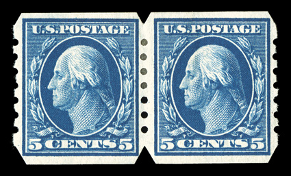 343-47, 1c-5c Washington and Franklin imperforate, U.S. Automatic Vending Ty. III separations cplt., pairs, o.g. or l.h., 2c and 5c h.r., 2c thinned spot, otherwise fine-very
fine 5c signed Stanley Gibbons.