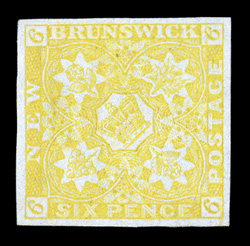 2a, 1851 6p Orange yellow, a magnificent quality mint example whose equal we have never seen, possessing not only four exceptionally large and wonderfully well balanced
margins, but this remarkable stamp also features an outstanding overall bril