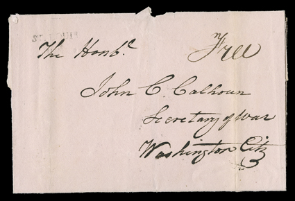 [Prairie du Chien, Nicolas Boilvin] Quite unusual pair of letters signed, one (autograph) in French and the other (manuscript) in English, both by the US Indian Agent at
Prairie du Chien, Illinois Territory (now Wisconsin), both on June 1, 1818.