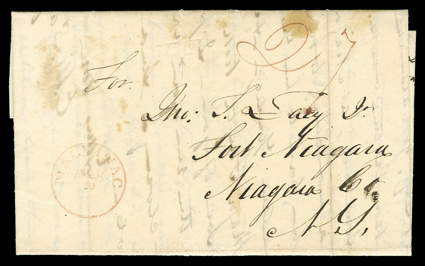 [Black Hawk War, Battle of Bad Axe] Excellent battle content autograph letter signed by Lt. Edgar M. Lacy from Fort Winnebago, August 9, 1832, to John Lacy at Fort Niagara:Our
Indian War is about over. Yesterday evening a gentleman arrived wit