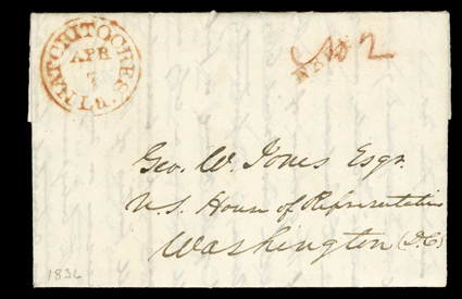 [Texas is Free, San Jacinto] A series of four letters by William W. Gant, a veteran of the Battle of San Jacinto, where Texas won its independence from Mexico. It begins with a
historic letter from the Battle ground of Independence, near mouth o